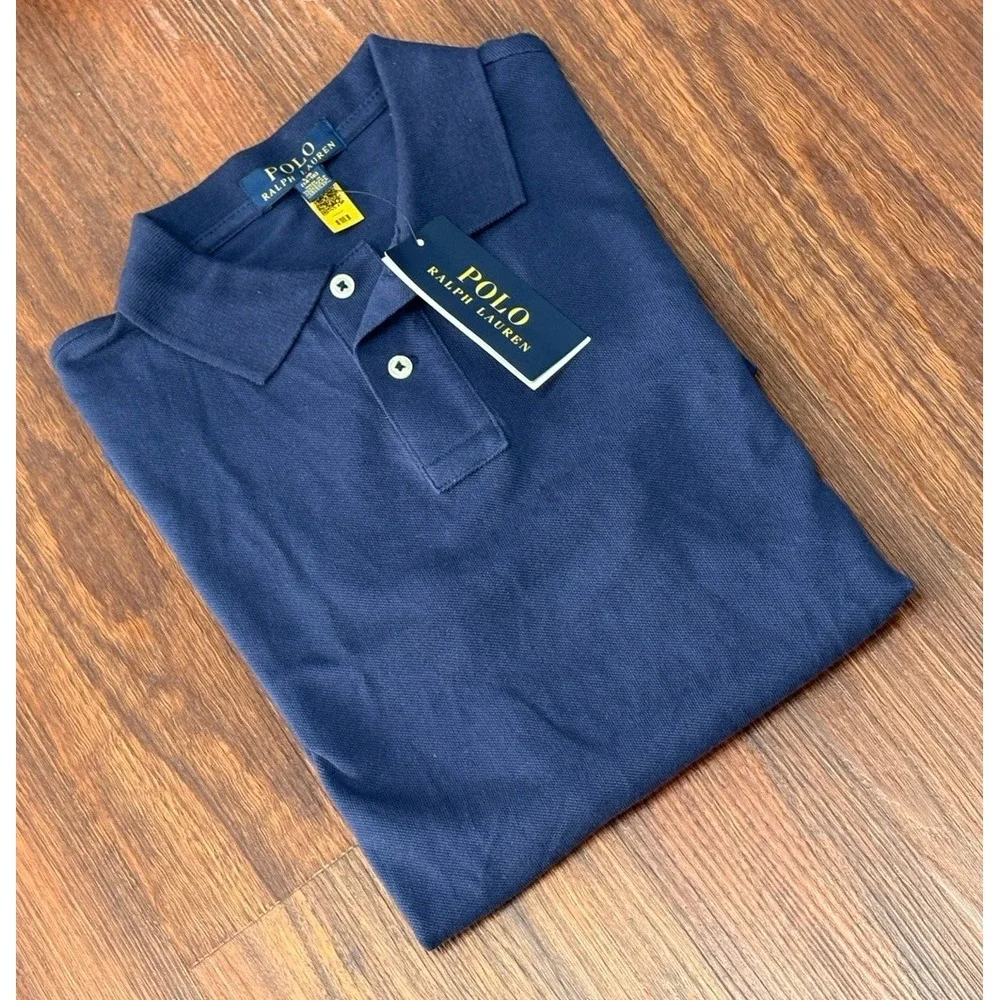 Ralph Lauren Classic Fit Blue Short Sleeve Polo Shirt Boy's Size Large 14-16